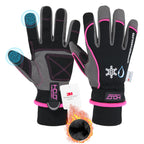 HANDLANDY Waterproof Insulated Work Gloves, 3M Thinsulate Thermal Winter Gloves for Men Women Touch Screen, Warm Ski Snowboard Cold Weather Gloves (Medium, Pink)
