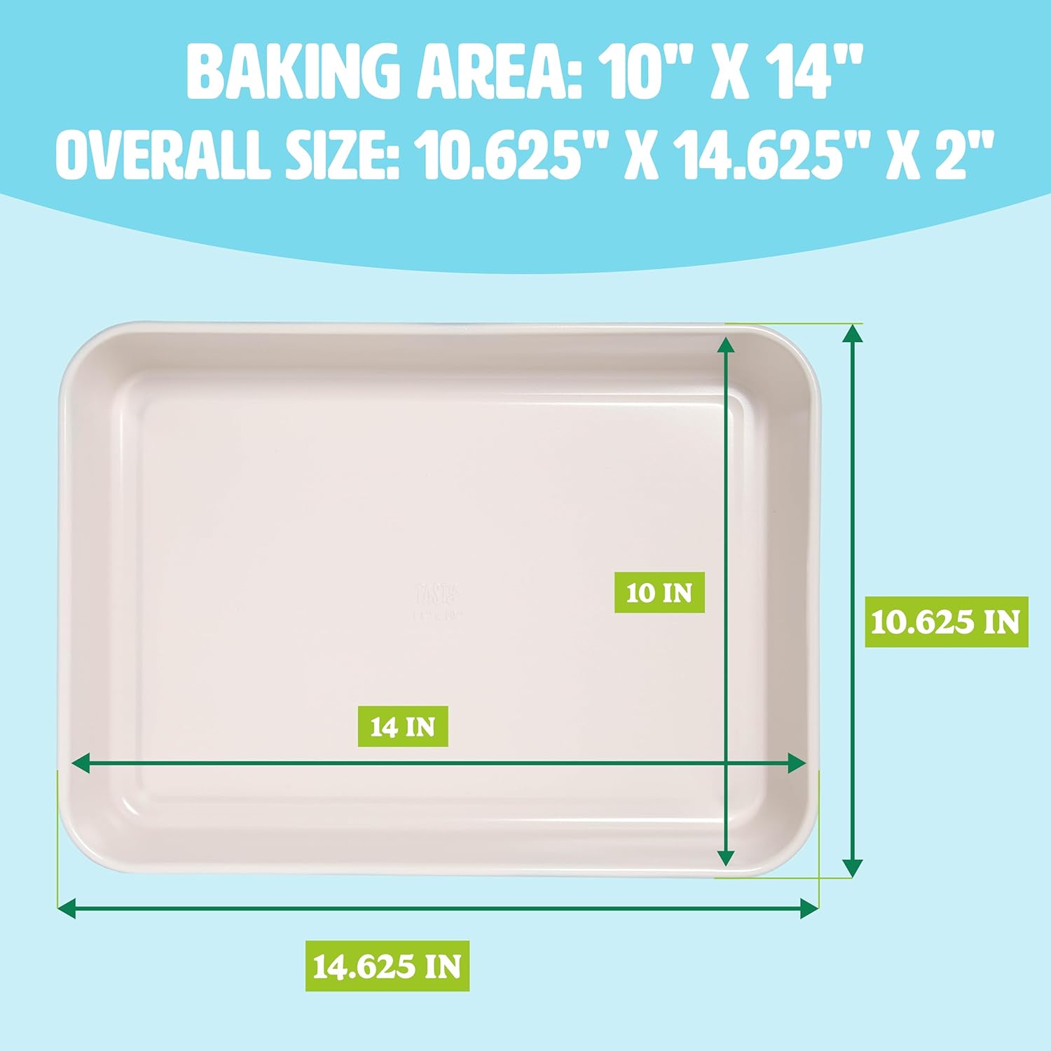 Tasty Clean Ceramic 14-Inch x 10-Inch Roasting Pan, Durable Aluminized Steel for Professional Results, Clean Ceramic Nonstick Coating, Oven Safe to 425°F, Dishwasher Safe, Aqua