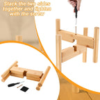 Bamboo Drink Dispenser Stand Adjustable Sideways to Fit 8-11 Inch Glass and Plastic Water Dispensers, Water Dispenser Holder for 1-2 Gallons Drinks Beverages Lemonades and Juices Jug Container