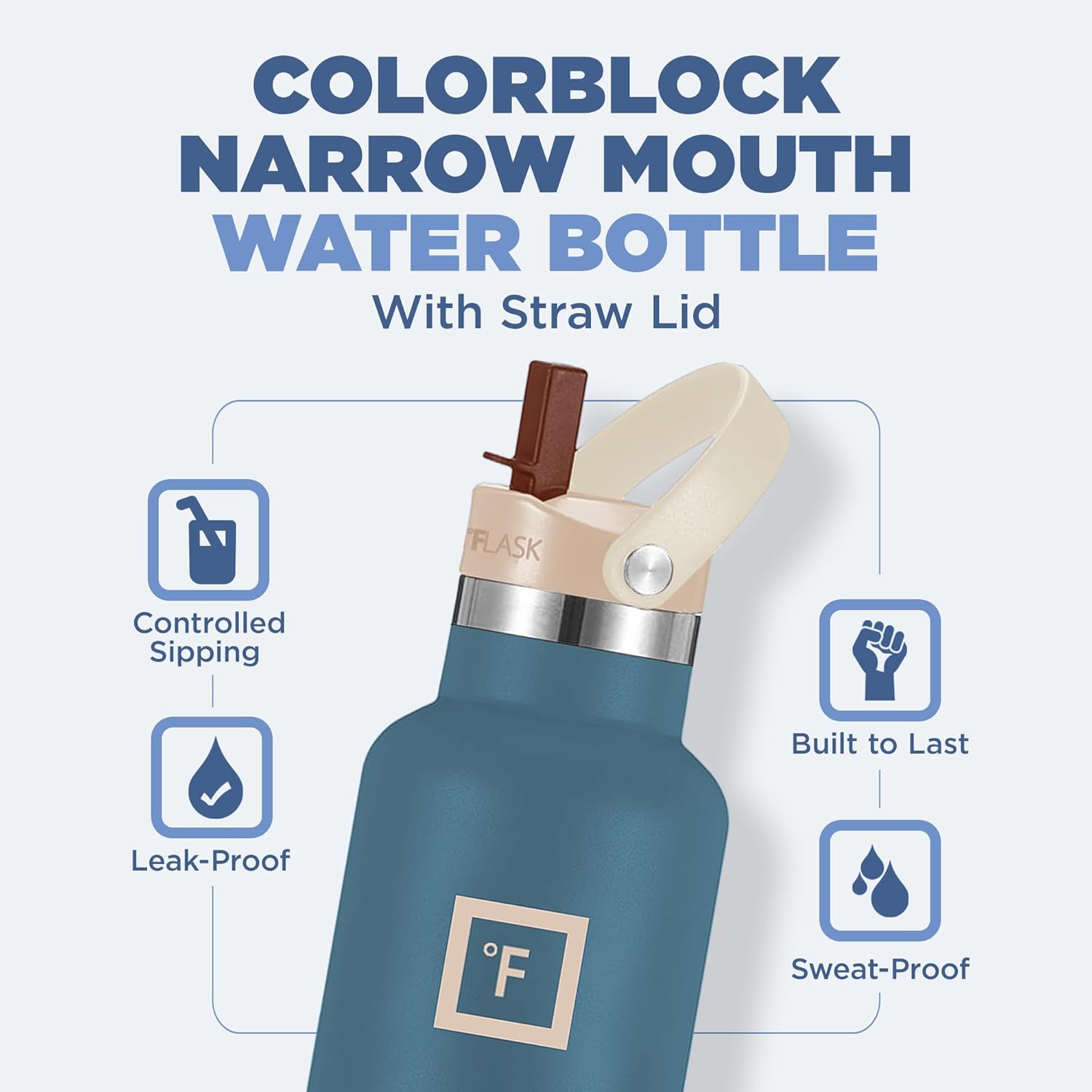 IRON °FLASK Camping & Hiking Hydration Canteens - Narrow Straw Lid & Boot - Leak Proof Vacuum Insulated Stainless Steel - Hot & Cold Double Walled Sports Water Bottle - Cream & Berries, 24 Oz