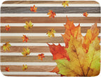 Autumn Golden Maple Leaf Dish Drying Mat for Kitchen Counter,Rural Wood Light Brown Stripes Drying Mat 18 x 24 Inch Microfiber Dish Drying Pad Dish Rack Drainer Mat for Coffee Bar