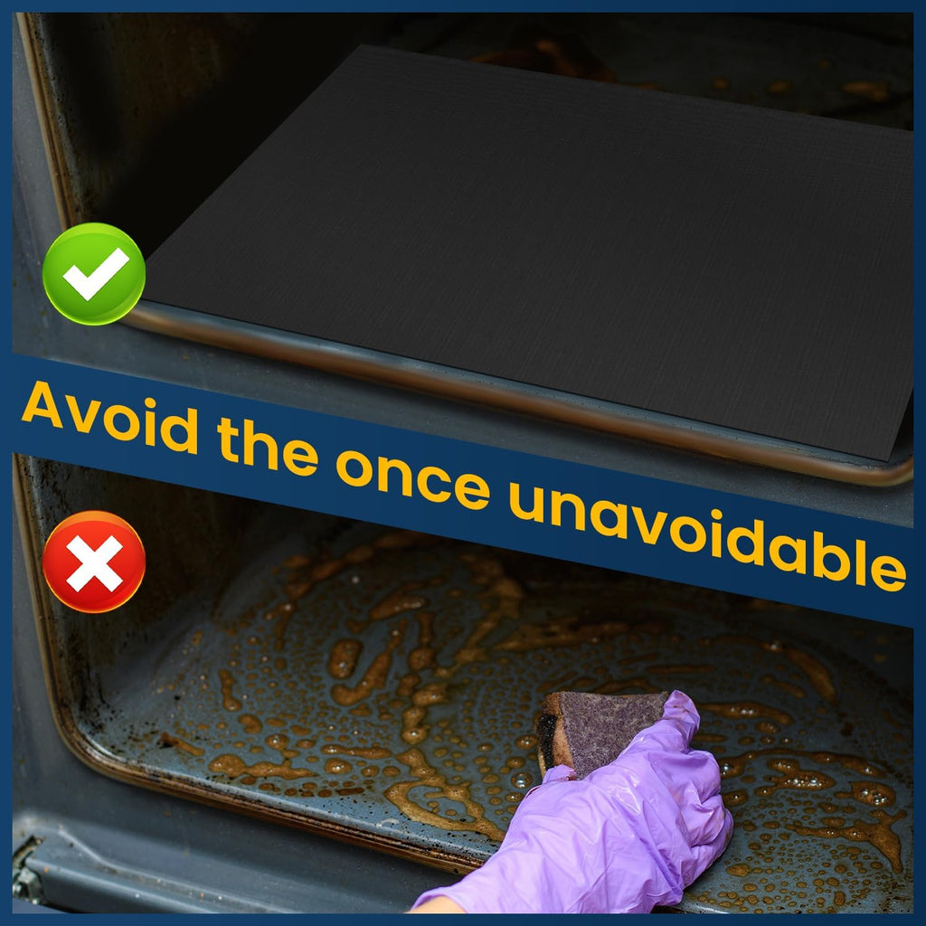 Oven Liner for Bottom of Oven, 2 Pack Heavy Duty Oven Liners for Electric Stove, Heat Resistant Stovetop Protector Air Fryer Grill Mat, Reusable Gas Toaster Microwave Oven Drip Liner Teflon Sheets