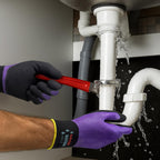 KAYGO Waterproof Work Gloves for Men and Women, Rubber Coated Non-slip Working Gloves for Garden, Outdoor Construction,KG150,Purple,M