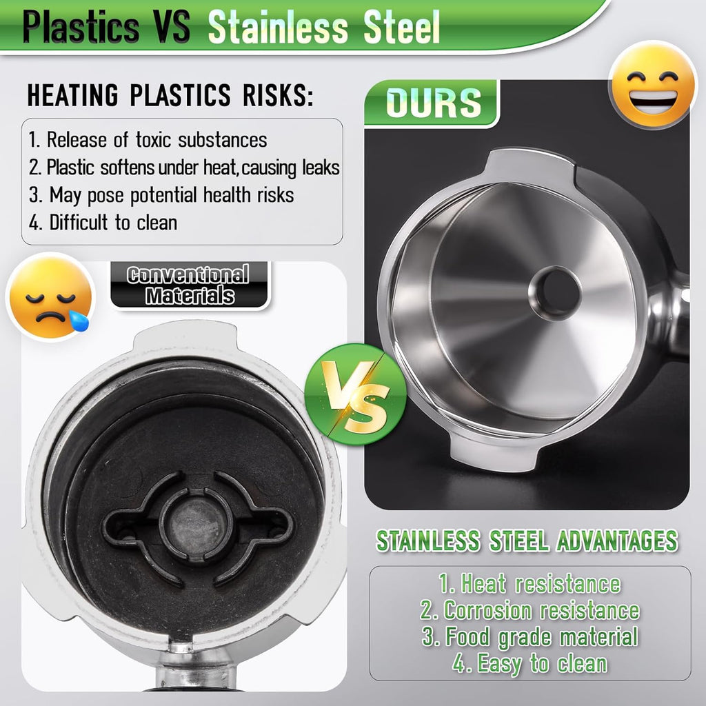 51mm 2 Ear Portafilter for DeLonghi EC200/EC221/EC330/EC152/EC0310- Stainless Steel Handle with Precision Basket and Siam Rosewood Grip