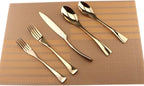 Cutlery Set Rose Gold, 5 Piece Rose Gold Plated Stainless Steel Silverware Flatware Sets, Service for 1