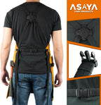 Asaya Chef and BBQ Apron with Bottle Opener and Hand Towel - 10oz Cotton Canvas, Stainless Steel Hardware - Cross Back Straps