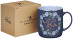 Christian Art Gifts Large Ceramic Inspirational Coffee & Tea Scripture Mug for Mothers: I Love that You're My Mom, Proverb Bible Verse, Cute Novelty Golden Beverage Cup, Purple & Blue Floral, 14 oz.