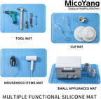 Silicone Dish Drying Mat for Multiple Usage,Easy clean,Eco-friendly,Heat-resistant Silicone Mat for Kitchen Counter or Sink,Refrigerator or Drawer Liner Light Blue 4XL 32 inches x 18 inches