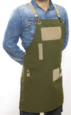 Men and Women Apron for Kitchen, Gardening, Artist, Chef, Work | Canvas, Waterproof, Adjustable Straps Unisex