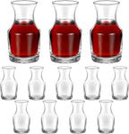 12 Pack Single Serving Wine Carafe Glass Small Mini Carafe Individual Wine Refill Decanter for Dinner Parties Tastings Bars Restaurants (7.7 oz)