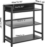 IBUYKE 3-Tier Spice Rack Industrial Counter Shelf Desktop Storage Organizer Standing Seasoning Rack for Countertop Kitchen Office Living Room Desktop Black UTLJ021B