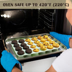 24 Cups Silicone Mini Muffin Pan Set, Nonstick Mini Cupcake Pans, BPA Free Small Muffin Tin for Baking, Set of 2 (Green+Purple)