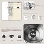 ShanSon Coffee Canister Airtight Coffee Container Stainless Steel Coffee Bean Storage Container with Scoop Coffee Canister for Beans Grounds Sugar Flour Tea Cereal,22OZ,Beige