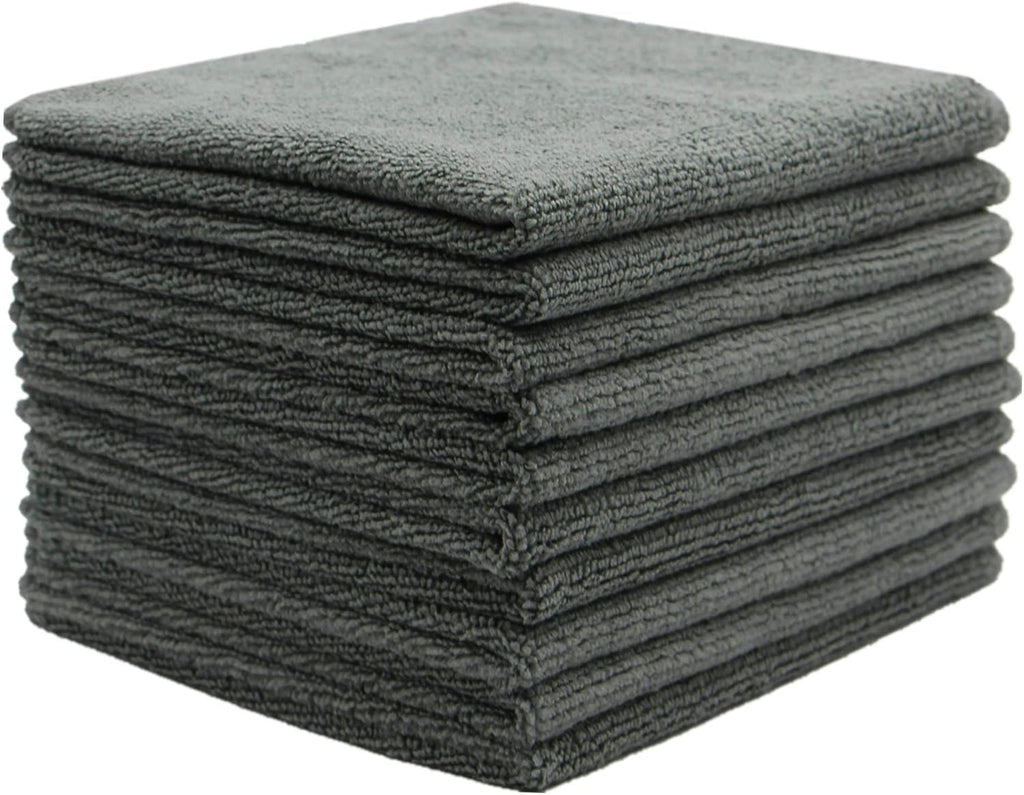 Microfiber Dish Cloths Ultra Absorbent Kitchen Dish Rags for Washing Dishes Fast Drying Cleaning Cloth 12InchX12Inch 10 Pack Gray