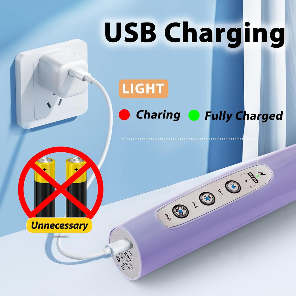 Milk Frother Handheld Rechargeable - Electric Whisk 3 Speed Adjustable, Coffee Frother Wand with 3 Stainless Whisks, Electric Foam Maker, Drink Mixer Blender for Latte Cappuccino Matcha Egg