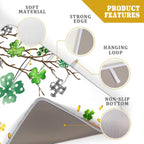 Giwawa St Patrick Dish Drying Mat Large Lucky Clover Tree Shamrock Dish Drainer Mats 18x24inch Spring Elf Hat Rainbow Colorful Fast Drying Absorbent Dish Drying Pad for Kitchen Counter Decor