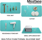 Silicone Dish Drying Mat for Multiple Usage,Easy clean,Eco-friendly,Heat-resistant Silicone Mat for Kitchen Counter or Sink,Refrigerator or Drawer Liner Mint 4XL 32 inches x 18 inches