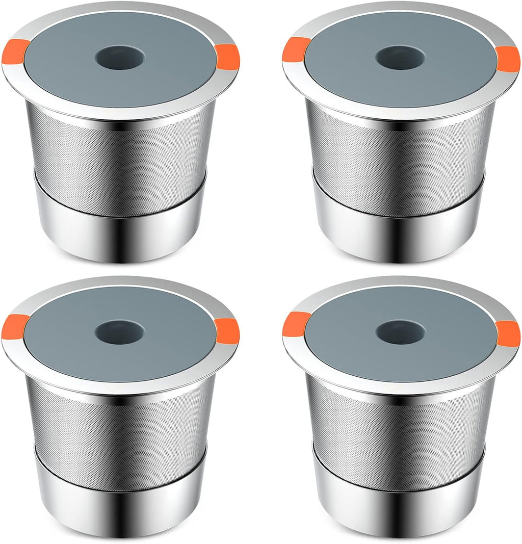 Reusable K Cups | Reusable K Cups for Keurig 1.0 & 2.0 Single Cup Coffee Makers,Stainless Steel Integrated Mesh Strainer keurig accessories (4 pack)
