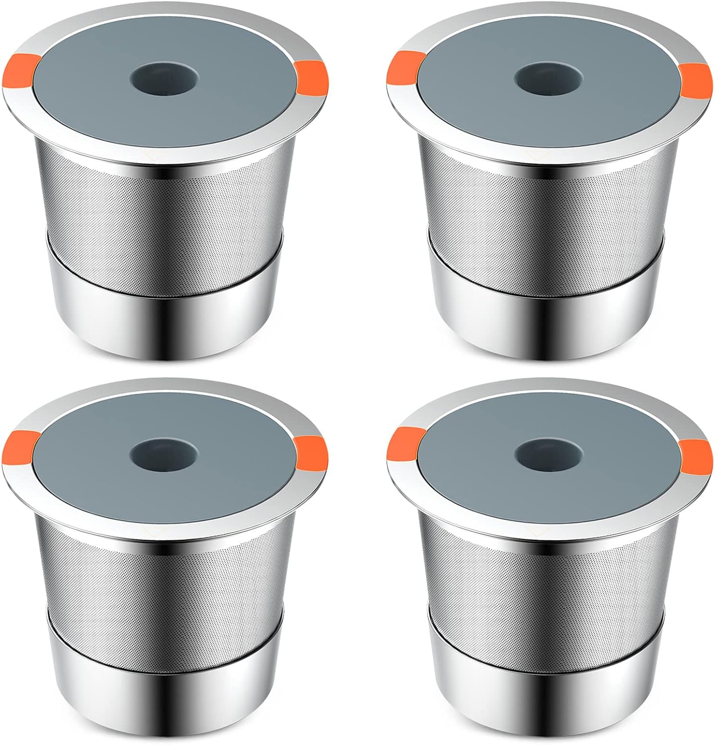 Reusable K Cups | Reusable K Cups for Keurig 1.0 & 2.0 Single Cup Coffee Makers,Stainless Steel Integrated Mesh Strainer keurig accessories (4 pack)