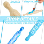 Suclain 30 Pcs Wooden Mini Rolling Pin Long Kitchen Baking Small Dough Rolling Pin for Children Fondant Pastry Pizza Crafting and Imaginative Play for Halloween and Christmas Presents (7 Inches)