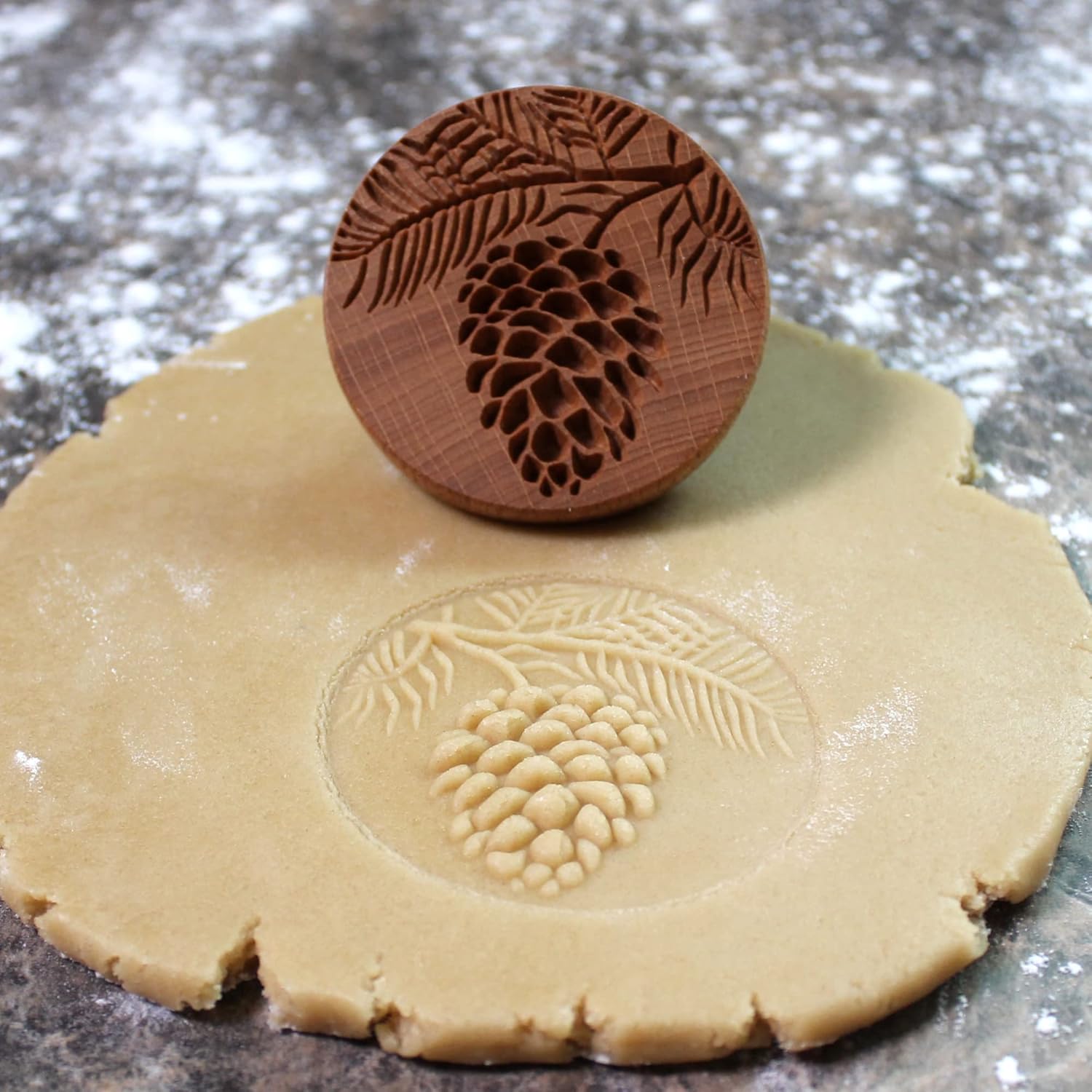 Wood Cookie Stamp, 2.5 Inch (Pine Cone CS-21)
