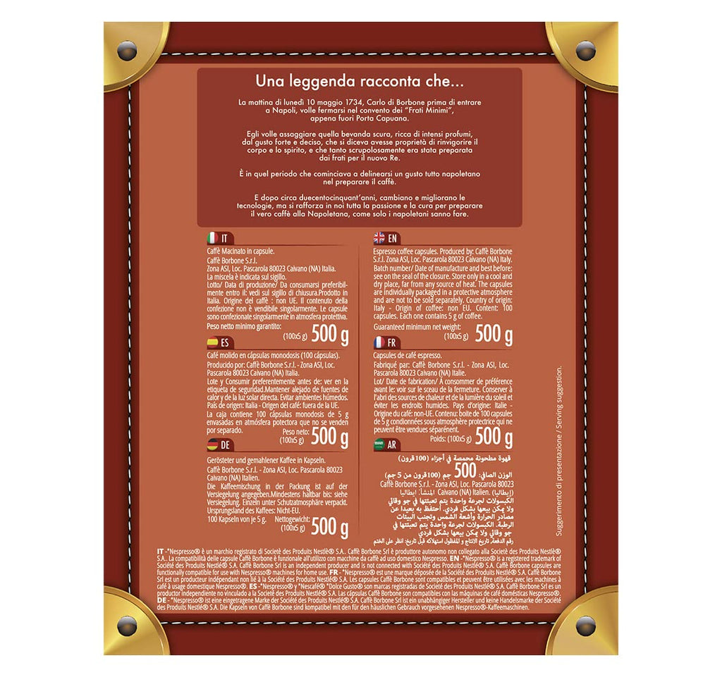 Caffè Borbone Coffee Capsules, Blue Blend, Medium Roast, 50 Count, Compatible with Nespresso, Made in Italy