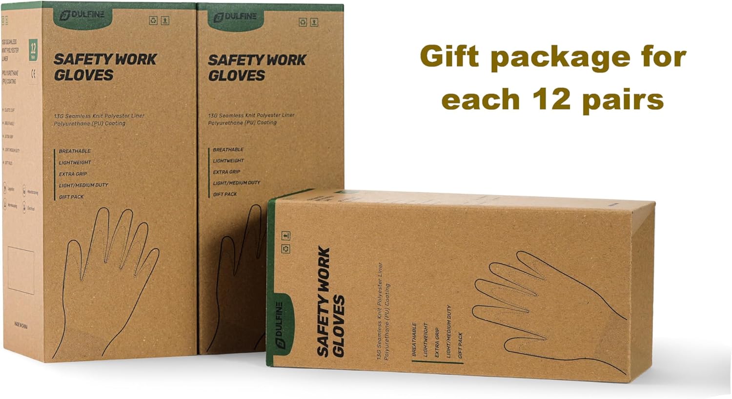 DULFINE Work Gloves for Men PU Coated 12 Pairs Bulk Pack,Purple Seamless Knit Glove with thin Polyurethane,Two Finger Touchscreen, for Men and Women, Ideal for Light Duty Work. (Medium)