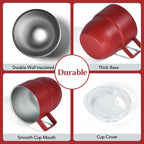 4oz Stackable Cup, Vacuum Insulated Espresso Cup Set of 2, Espresso Mug for Coffee, Double Wall Stainless Steel Mini Tumbler Shot Glasses with Straw and Lid