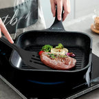 Silicone Kitchen Cooking Utensils Set: MOACC Heat Resistant 13inch Long Kitchen Gadgets, BPA Free Non Stick Rubber Cook Accessories For Food Prep, Frying, Serving, Basting (Black)