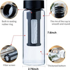 19oz Cold Brew Bottle, Cold Brew Maker with Removable Filter, BPA - Free Portable Cold Brew Tea Bottle for Iced Tea, Cold Brew & Fruit Infusion (Black)