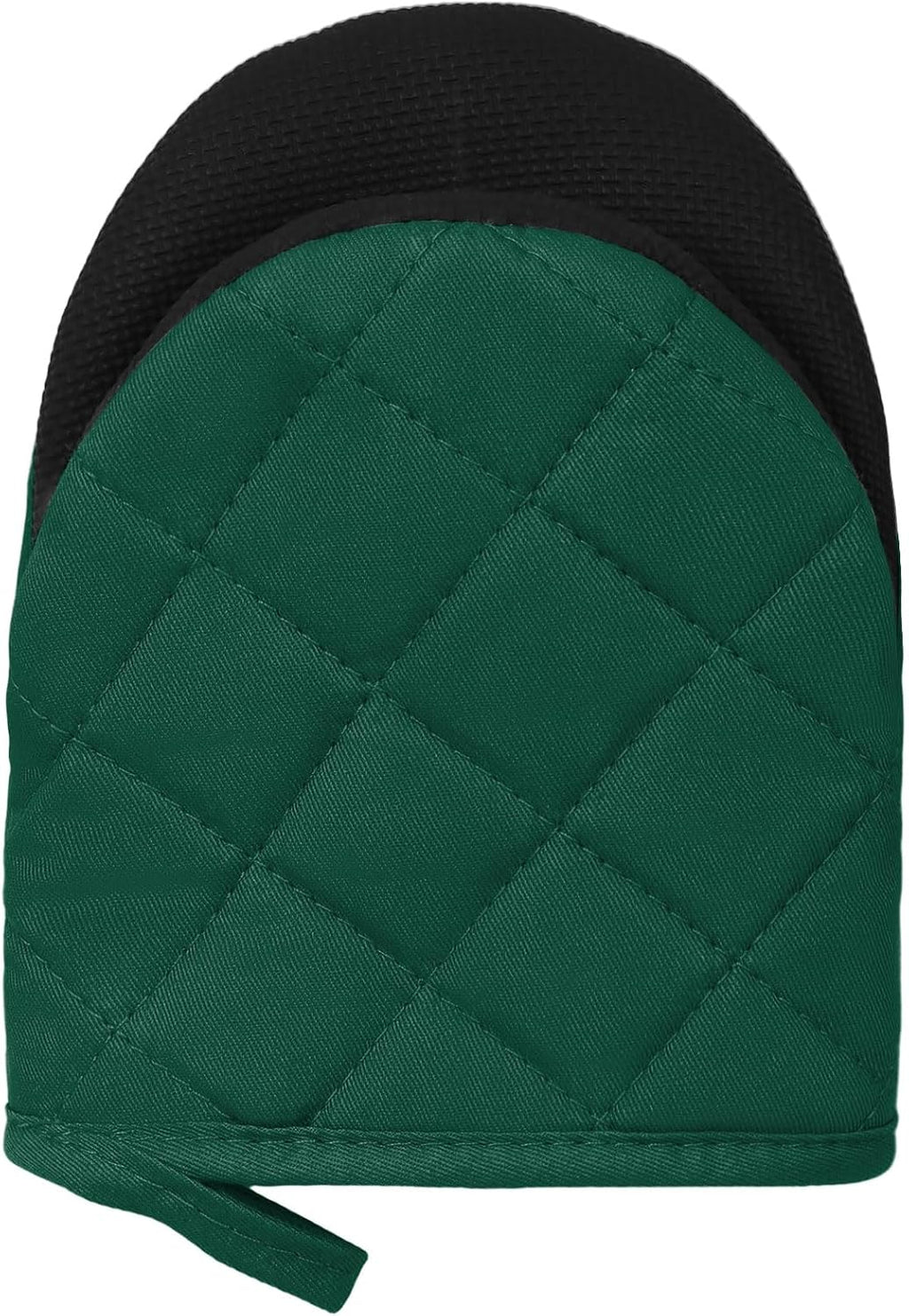 1 Pair Short Oven Mitts, Heat Resistant Silicone Kitchen Mini Oven Mitts for 500 Degrees, Non-Slip Grip Surfaces and Hanging Loop Gloves, Baking Grilling Barbecue Microwave Machine Washable