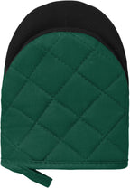 1 Pair Short Oven Mitts, Heat Resistant Silicone Kitchen Mini Oven Mitts for 500 Degrees, Non-Slip Grip Surfaces and Hanging Loop Gloves, Baking Grilling Barbecue Microwave Machine Washable