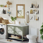 DINZI LVJ Deep Floating Shelves, 16 W x 12" D Wall Shelves Set of 2, Wide Display Shelf Wall Mounted with Brackets, Easy-to-Install Floating Bookshelf for Living Room, Bathroom, Bedroom, White