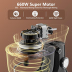 Electric Stand Mixer,10 Speeds Tilt-Head Food Mixer, 3-IN-1 Kitchen Mixer for Daily Cooks with Dishwasher-Safe 6QT Bowl,Dough Hook, Beater, Whisk (Onyx Black)