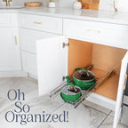 HOLDN’ STORAGE Pull Out Cabinet Organizer, Heavy Duty Caddy w/Lifetime Limited Warranty -24”W x 21”D - Requires At Least 25-1/4” Cabinet Opening, Steel Metal Cabinet Drawers Slide Out, Chrome