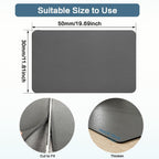 Coffee Mat 12''x19'', Dish Drying Mats for Kitchen Counter Absorbent Hide Stain Bar Mat Coffee Bar Accessories Anti Spill Mat Rubber Backed Fit Under Coffee Maker Espresso Machine Dish Rack (Gray)