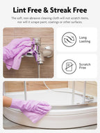 Fantasticlean Microfiber Cleaning Cloth Roll -75 pack, Tear Away Microfiber Towels, 12" x 12", Reusable, Washable, Scratch Free, Ultra Absorbent Dishcloth for Home Supplies, Car, Pet, Kitchen (Purple)