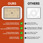 Silicone Mat for Baking, Extra Thick Silicone Baking Mat with 10 Easy Recipes, Non Stick Pastry Mat for Dough Rolling, Macaron, Cookie, bread, Pizza, Fondant/Pie Crust, Oven& Dishwasher Safe