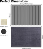 Stone Dish Drying Mat for Kitchen Counter,24"(L)×16"(W) Collapsible Fast-Drying Diatomaceous Earth Mats with Towel Sanding Tool,Versatile Stone Drying Mats for Cups Dishes Bottles