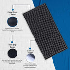 Rubber Bar Mats for Countertop by ProTensils - 12" x 6" Black Bar Mats for Bartending, Bar Service Mat, Home Bar, Coffee Bar Mat Spill Matt (2 Pieces)