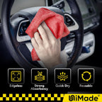 Shop Towels, 100 Pack Commercial Grade Work Rags Microfiber Towels for Cars Cleaning Rag Bulk Detailing Cloth for Automotive Bar Mechanic Restaurant Garage Housekeeping, 11.5"x 11.5", Red