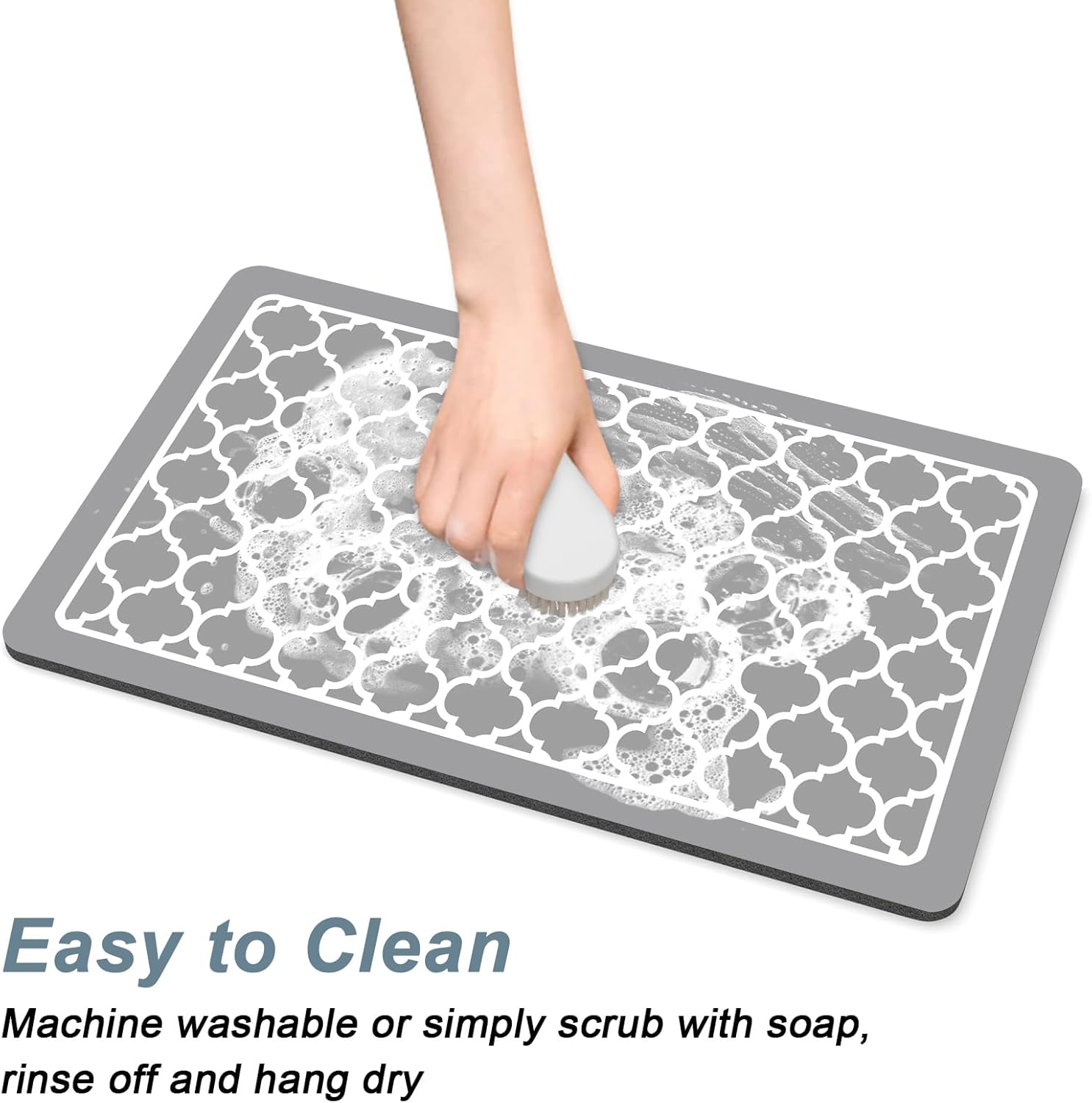 Rnivvi Coffee Mat, 12" x 19" Cute Coffee Bar Mats for Espresso Machine Station Accessories and Organizer, Hide Stain Rubber Backed Absorbent Dish Drying Pad for Kitchen Counter, Abstract Geometric