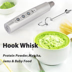 Milk Frother Rechargeable Handheld-Electric Whisk 3 Speed Adjustable, Coffee Frother Wand with 3 Stainless Whisks, Electric Foam Maker, Drink Mixer Blender for Latte Cappuccino Matcha Egg