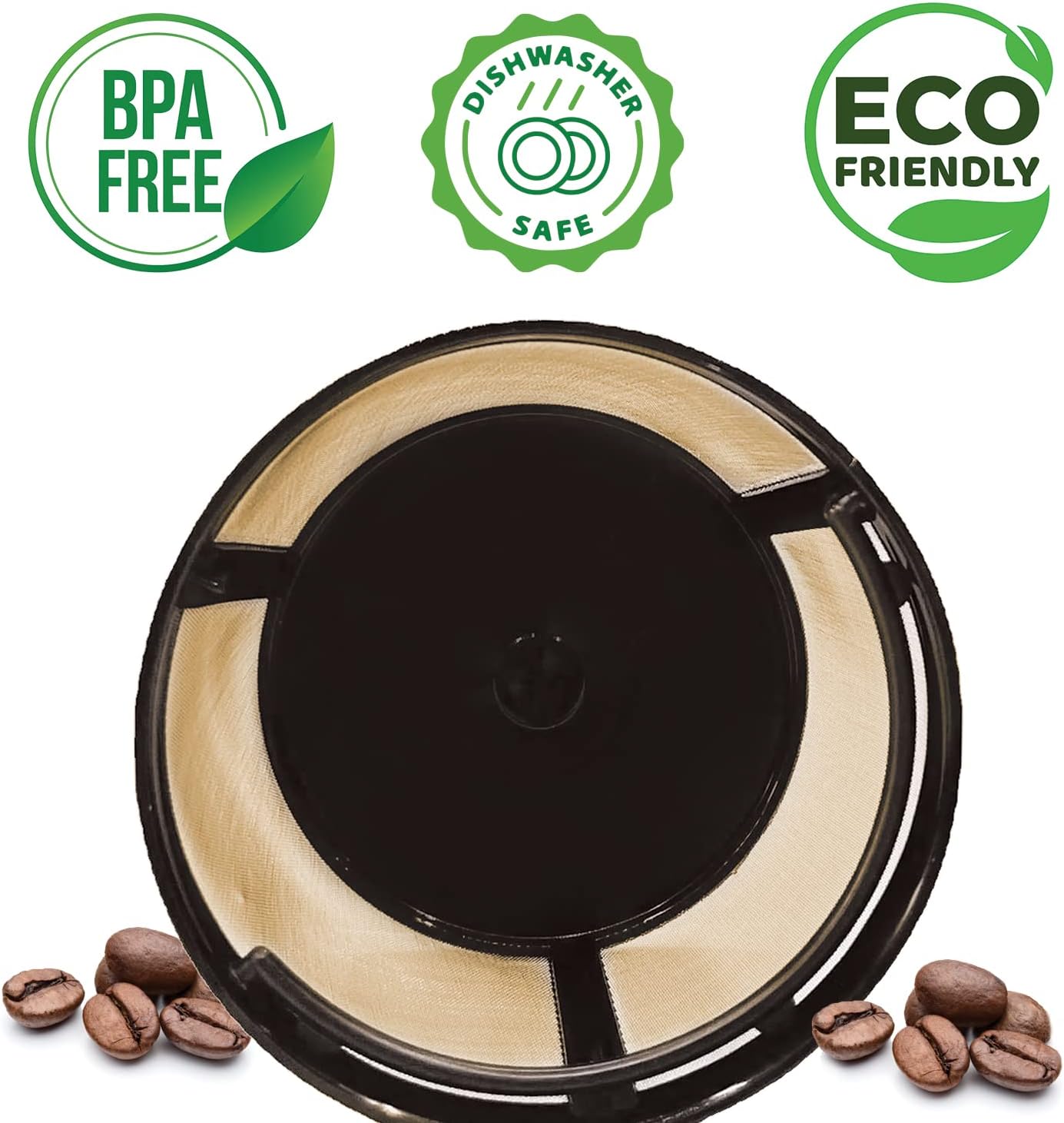 8-12 Cup Reusable Filter Basket With Closed Bottom Fits MrCoffee Coffee Maker and Brewer - Permanent Filter Replacement for Mr Coffee Gold Basket-Style Filters 1-Pack