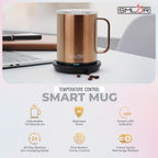 SMLDR Pro Heated Mug, 14 oz Smart Mug, Self-Heating, Adjustable Temperature, Battery Powered Heated Coffee Mug, Quick Recharge Time, Great for Coffee & Tea, Excellent Gift (Rose Gold)