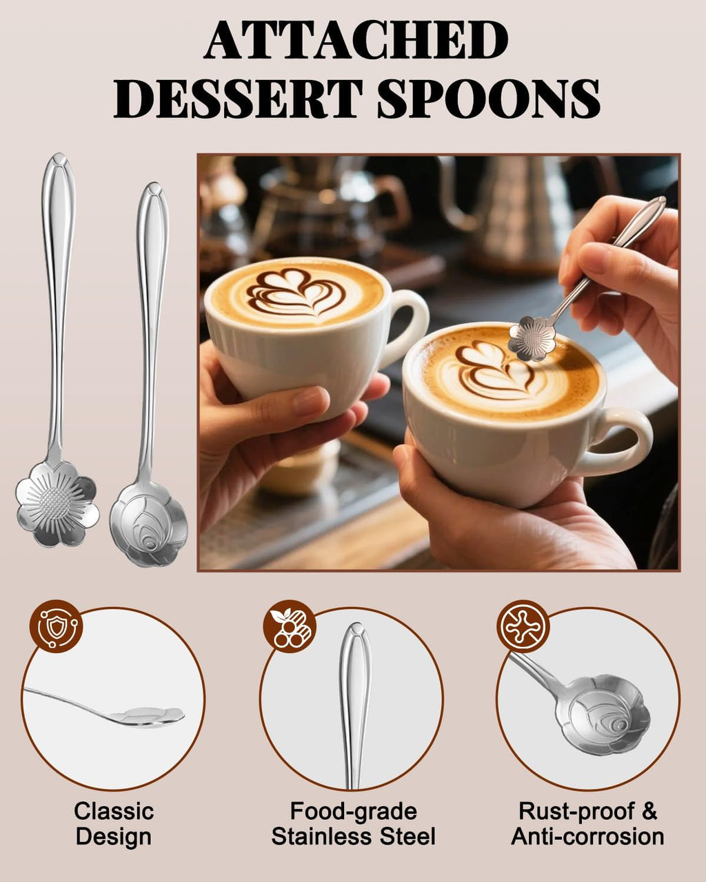 Milk Frothing Pitcher 20oz/600ML with Clear Scale 1PCS, Stainless Steel Cappuccino Espresso Machine Accessories for Barista Coffee Bar Attached Dessert Spoons 2PCS