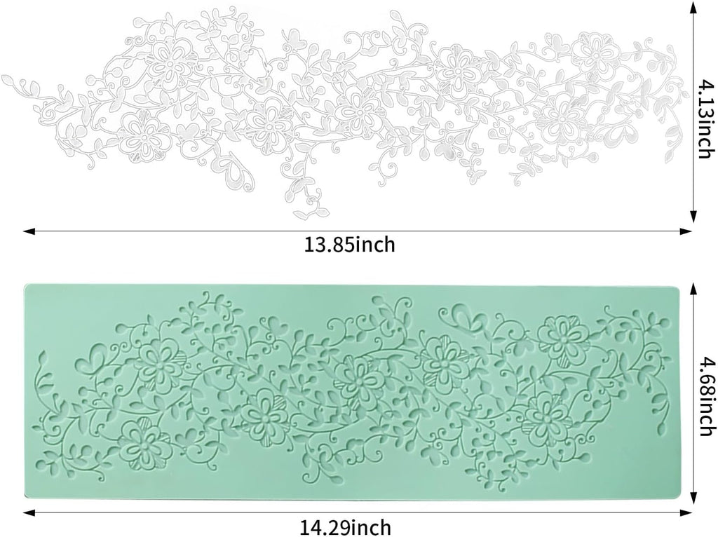 GROWTAIL Lace Molds Silicone,Cake Fondant Embossing Mat,Lace Molds for Cake Decorating Edible Lace
