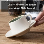 SIDUCAL Espresso Cup Set of 6 [4 oz] Stackable Ceramic Cappuccino Cup with Saucers and Cup Holder,Microwave/Dishwasher Safe,Espresso Demitasse Cups(Green)