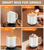 Heated Coffee Mug T1-14oz Fast Heating & Longer Battery Life Self Heating Coffee Mug Hot to 149℉ - Touch & App Controlled Mug Coffee and Hot Beverage Warmer, Gifts for Women and Men