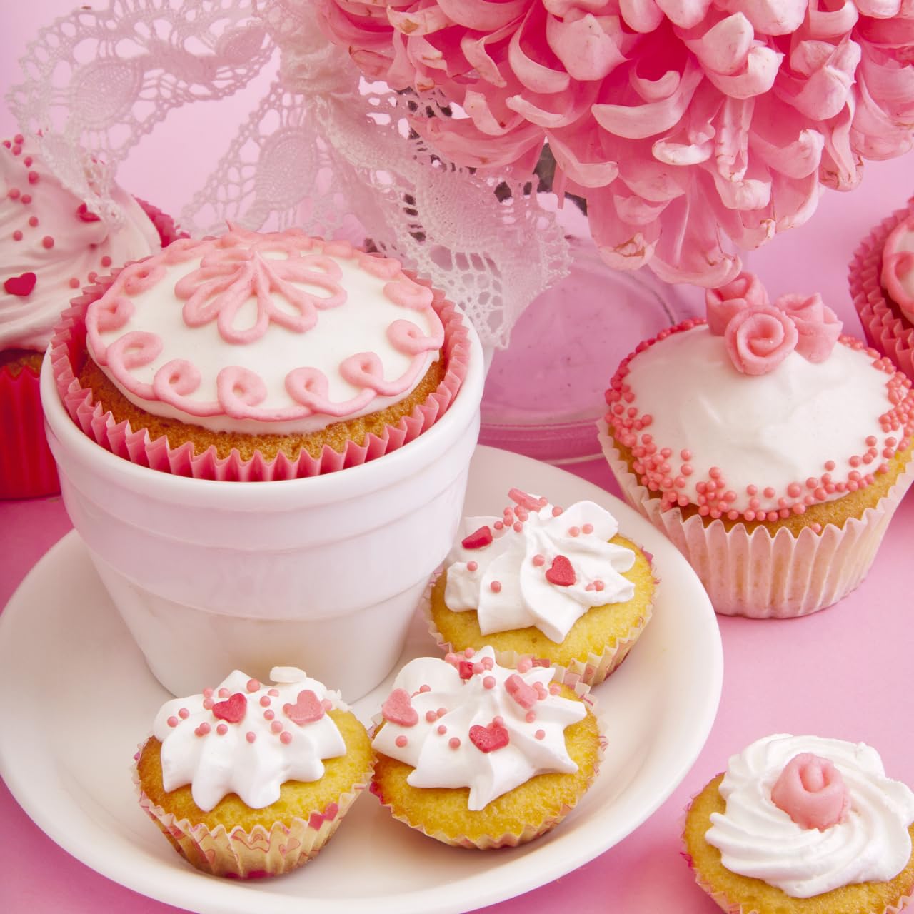 Twisweet Pink Pearl Sprinkles for Cake Decorating, Edible Sugar Pearls for Baking, Mix Size, Cake Topper Cupcake Cookie Ice Cream Dessert Decorations, Baby Shower Wedding Birthday Valentine Supplies (130g/4.58oz)